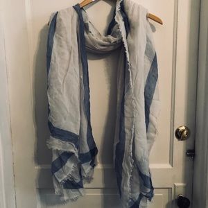 Blue and white scarf